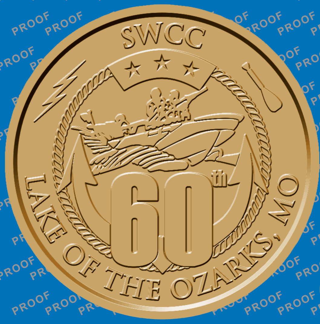 The image of a coin with the words “SWCC Lake Of The Ozarks, MO” written on it.